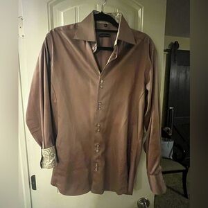 Jared Lang Barcelona 742 Brown Button up, size M